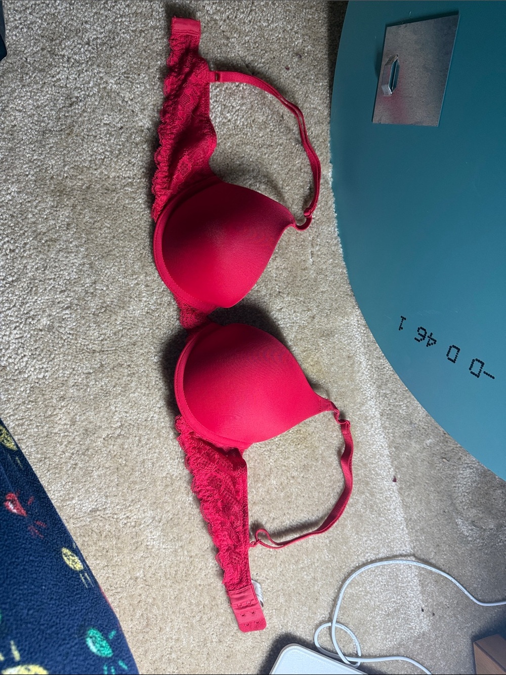Women's Red Lace Trim Underwire Bra